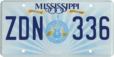 MS license plate ZDN336