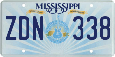 MS license plate ZDN338