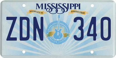 MS license plate ZDN340