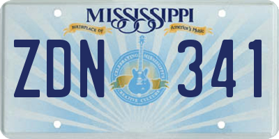 MS license plate ZDN341