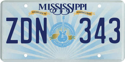 MS license plate ZDN343