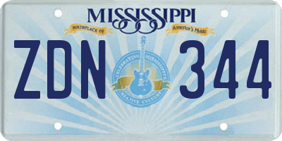 MS license plate ZDN344