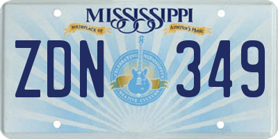 MS license plate ZDN349