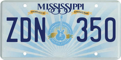 MS license plate ZDN350