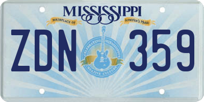 MS license plate ZDN359