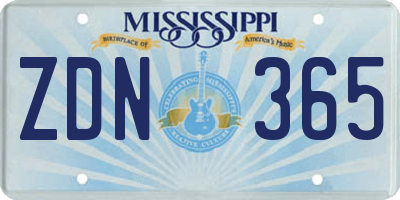 MS license plate ZDN365