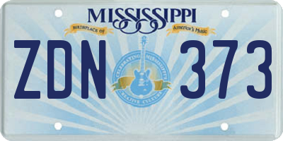 MS license plate ZDN373