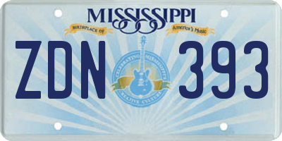 MS license plate ZDN393