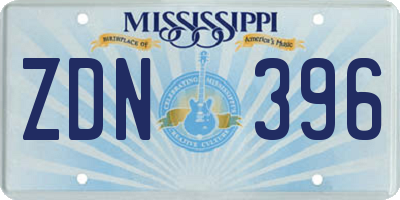 MS license plate ZDN396