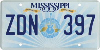 MS license plate ZDN397