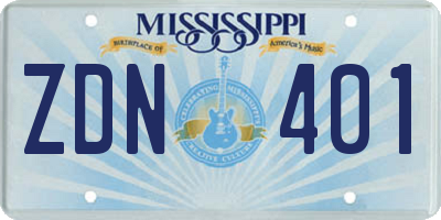 MS license plate ZDN401