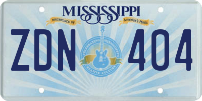 MS license plate ZDN404