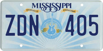 MS license plate ZDN405