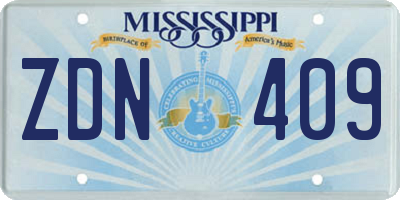 MS license plate ZDN409