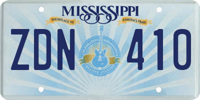MS license plate ZDN410
