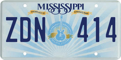 MS license plate ZDN414