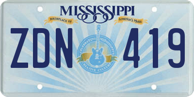 MS license plate ZDN419