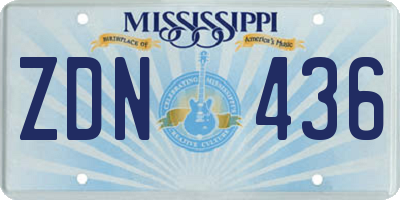 MS license plate ZDN436