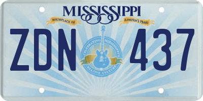 MS license plate ZDN437