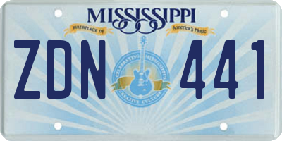 MS license plate ZDN441