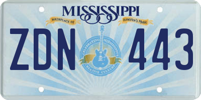 MS license plate ZDN443