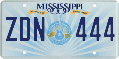 MS license plate ZDN444