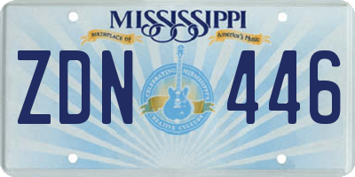 MS license plate ZDN446