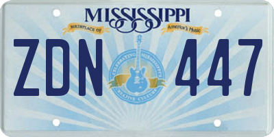 MS license plate ZDN447