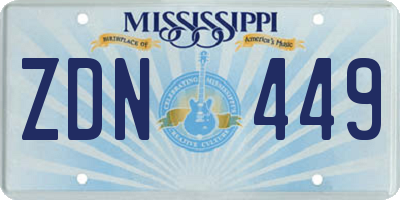 MS license plate ZDN449
