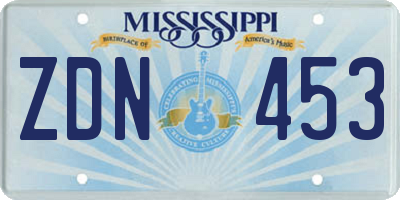 MS license plate ZDN453