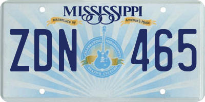 MS license plate ZDN465