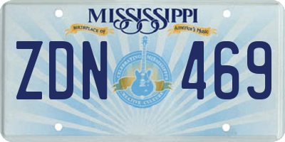 MS license plate ZDN469