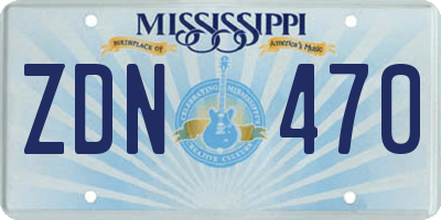 MS license plate ZDN470