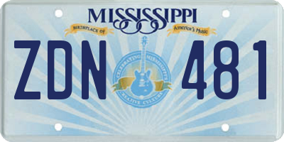 MS license plate ZDN481