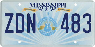 MS license plate ZDN483