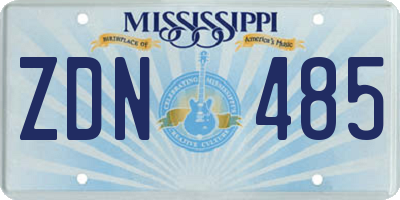 MS license plate ZDN485