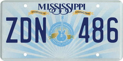 MS license plate ZDN486