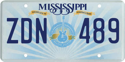 MS license plate ZDN489