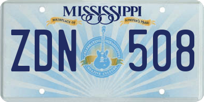 MS license plate ZDN508