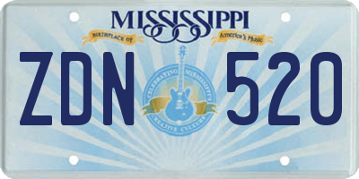 MS license plate ZDN520