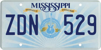 MS license plate ZDN529
