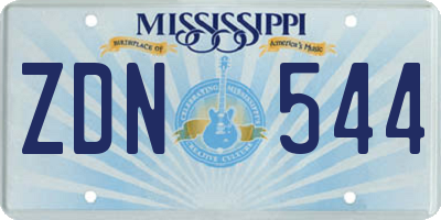 MS license plate ZDN544