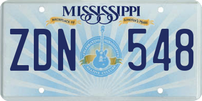 MS license plate ZDN548