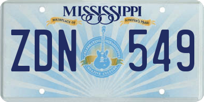MS license plate ZDN549