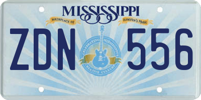 MS license plate ZDN556