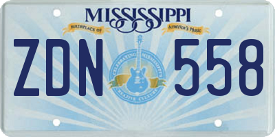 MS license plate ZDN558