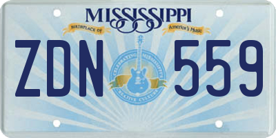 MS license plate ZDN559