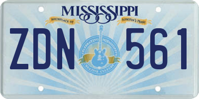 MS license plate ZDN561