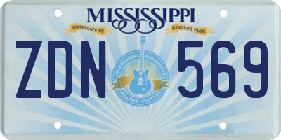 MS license plate ZDN569
