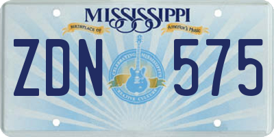 MS license plate ZDN575